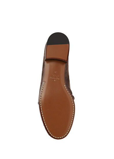 VLogo Koyu Kahverengi Kadın Süet Loafer - Görsel 6