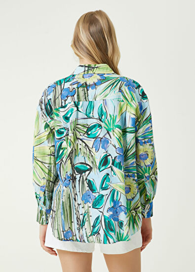 Beymen Club Multicoloured Botanical Patterned Linen Shirt - 6