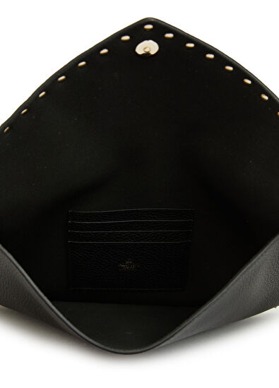Rockstud Large Siyah Kadın Deri El Portföyü - Görsel 6