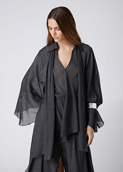 Beymen Club Anthracite Asymmetrical Draped Blouse - 3
