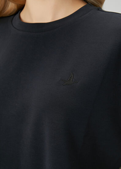 Beymen Club Siyah Bantlı Kısa Kol Sweatshirt - 6