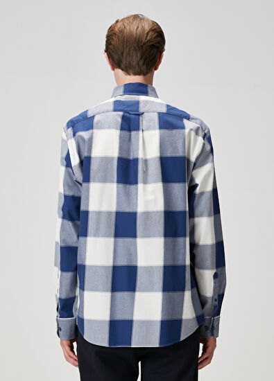 Beymen Club Mavi Beyaz Ekose Desenli Gömlek - 5