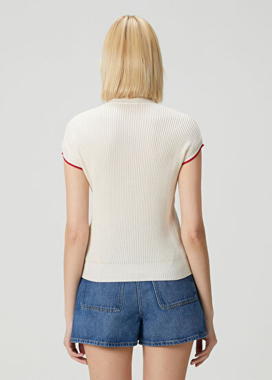 Valentino Chez Valentino Kırmızı Beyaz Triko - 4