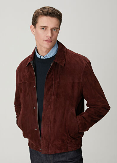 Beymen Club Burgundy Double-Sided Suede Jacket - 11