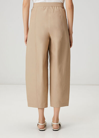 Beymen Club Beige pleated barrel fit trousers - 4