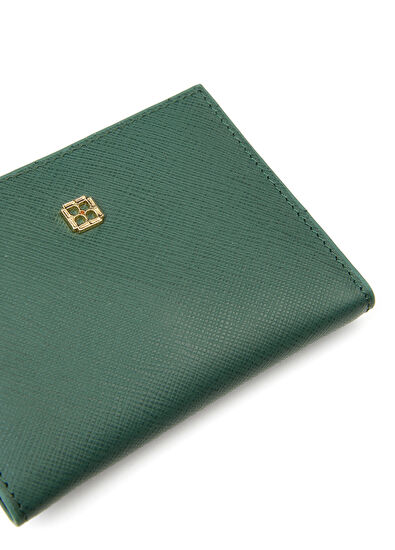 Yeşil Logolu Kadın Deri Cüzdan - Görsel 6