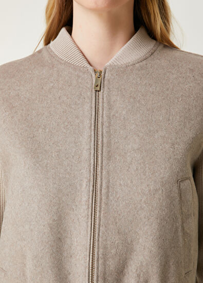 Beymen Club Koyu Bej Yün Bomber Ceket - 5