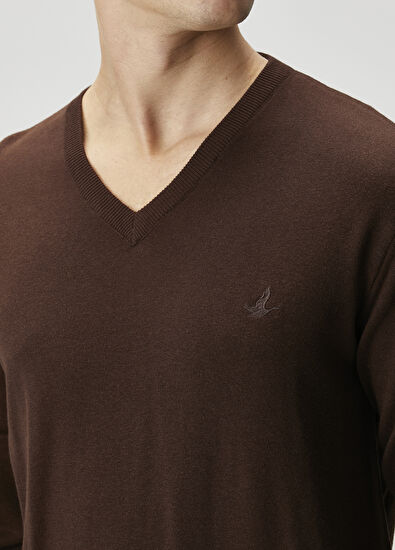Beymen Club Brown V-Neck Sweater - 5