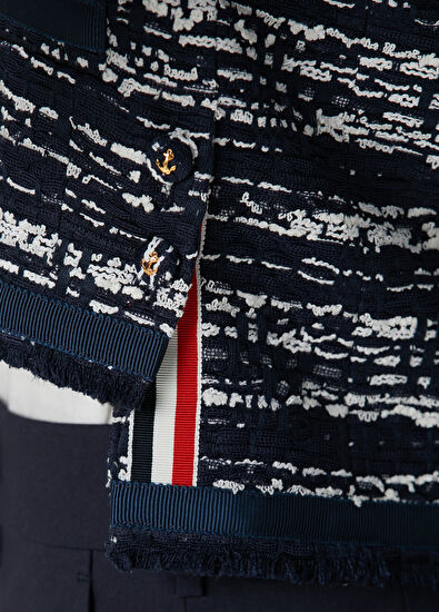 Thom Browne Lacivert Tweed Ceket - 5