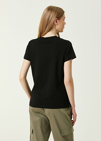 Beymen Club Siyah Bisiklet Yaka Dökümlü T-shirt - 5