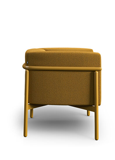 Borbo Bowie Yellow Metal Frame Wing Chair - 3