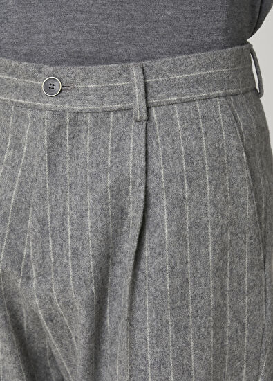 Beymen Club Grey White Stripe Patterned Trousers - 4