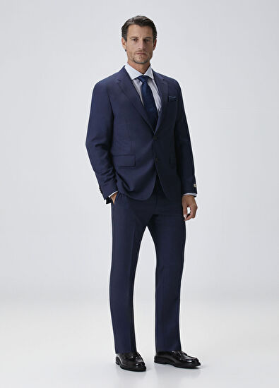 Drop 7 Lacivert Yün Takım Elbise - Görsel 5