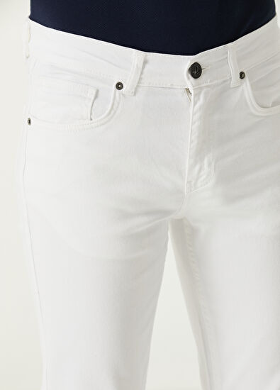 Beymen Club Slim Fit Beyaz Jean Pantolon - 4