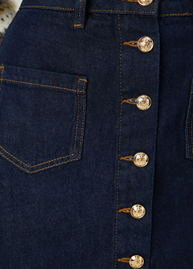 Beymen Club Lacivert Mini Denim Etek - 5