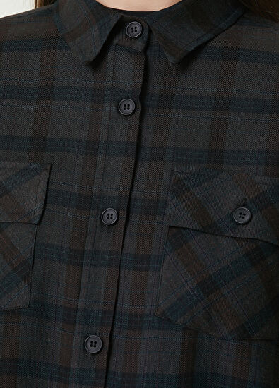 Beymen Haki Ekoseli Dış Gömlek - 4