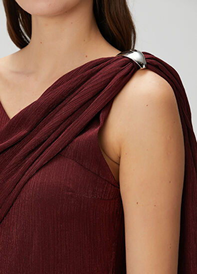 Baobab Kuma Bordo Maksi Abiye Elbise - 5