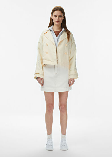 Bej Relaxed Fit Kadın Trençkot - Görsel 4