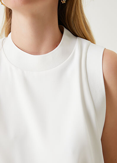 Beymen Club Kırık Beyaz Kolsuz Bluz - 5