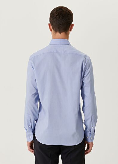 Beymen Club Comfort Fit Mavi Non-iron Oxford Gömlek - 5