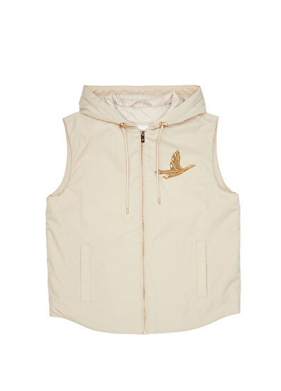 Beymen Club Beige Hooded Embellished Vest - 7