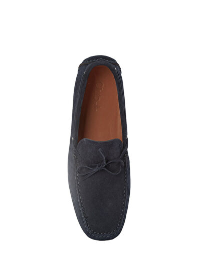 Beymen Club Navy Blue Lace-Up Men's Suede Driver - 4