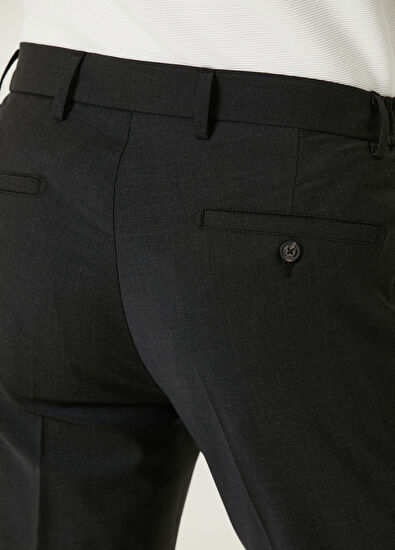 Beymen Club Antrasit Bel Yanı Lastikli Klasik Yün Pantolon - 5