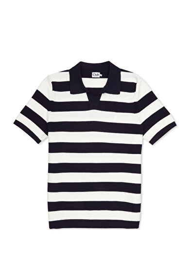 Beymen Club Lacivert Beyaz Polo Yaka T-shirt - 7
