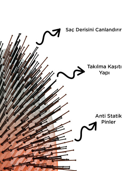 FENDA Profesyonel Supernova Coral 4 Pinli Oval Turuncu Saç Fırçası - 3
