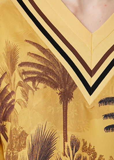 Beymen Club Yellow Palm Printed Sweater - 5