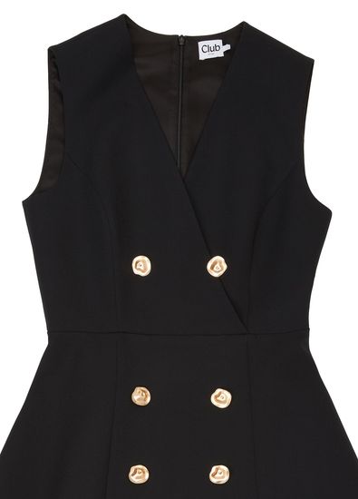 Beymen Club Black Double-Breasted Mini Cocktail Dress - 7
