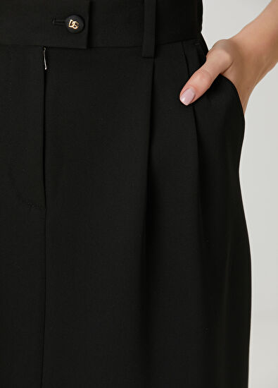 Dolce&Gabbana Siyah Midi Yün Etek - 5