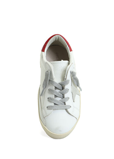Golden Goose Super-Star Beyaz Kırmızı Çocuk Deri Sneaker - 4