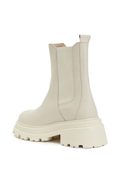 Beymen Club Ecru Women's Leather Boots - 3