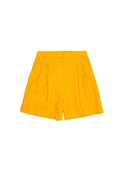 Beymen Club Turuncu Pile Detaylı Keten Şort - 7