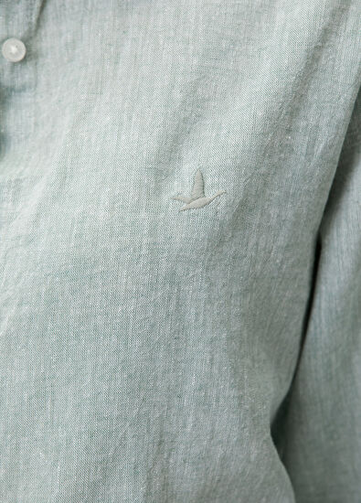 Beymen Club Su Yeşili Keten Gömlek - 7