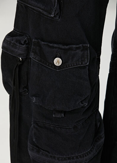 The Attico Black Cargo Jeans - 5