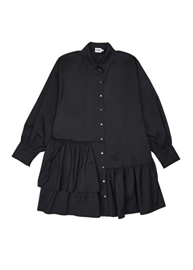 Beymen Club Mini Taffeta Dress With Black Ruffles - 5