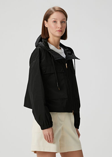 Sauvan Siyah Kapüşonlu Ceket - Görsel 4