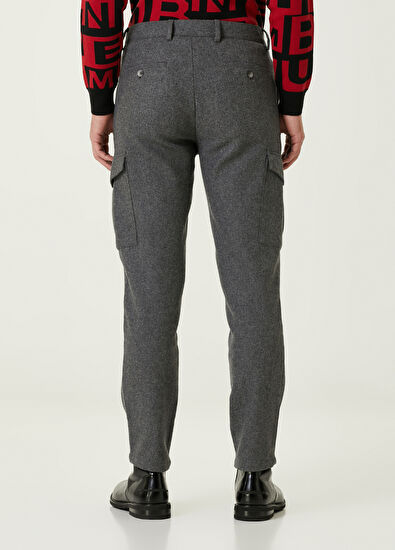 Beymen Club Gri Yün Flanel Kargo Pantolon - 3