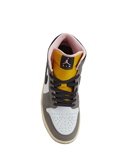 Nike Air Jordan 1 Mid Se Beyaz Erkek Deri Sneaker - 4