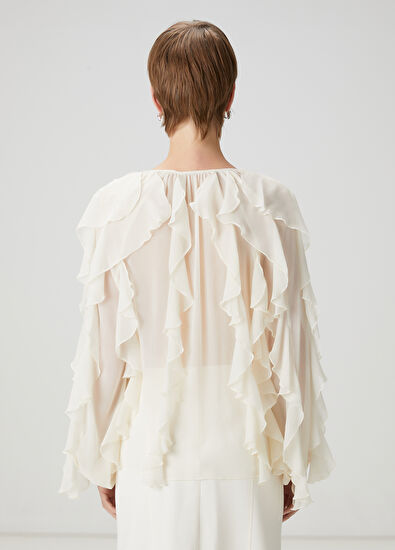 Beymen Club Ekru Fırfırlı Gömlek - 6