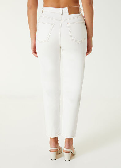 Beymen Club Beyaz Yıpratmalı Jean Pantolon - 6