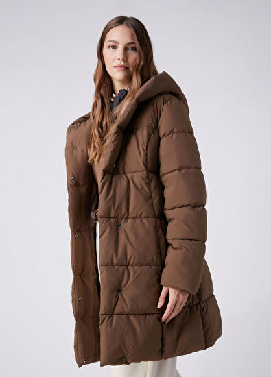 Beymen Club Haki Kapüşonlu Puffer Kaban - 3