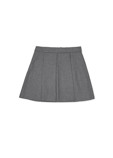 Beymen Club Grey Melange Pleated Mini Skirt - 7