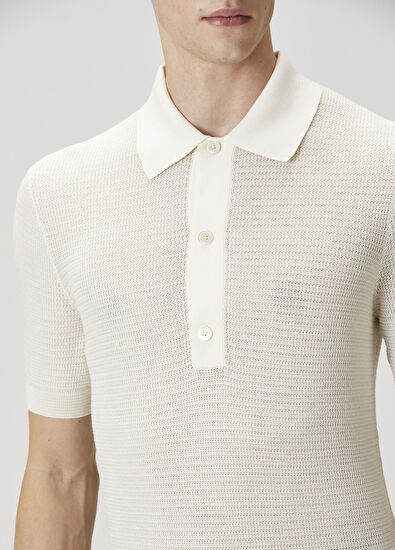 Tom Ford Kırık Beyaz Polo T-shirt - 5