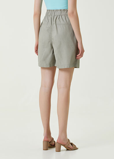 Beymen Club Yüksek Bel Yıkamalı Tencel Şort - 5
