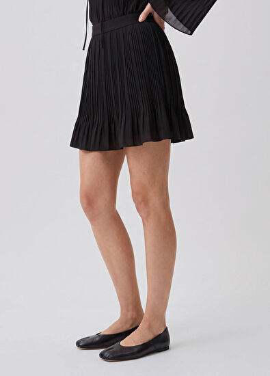 Beymen Club Black Pleated Mini Chiffon Skirt - 3