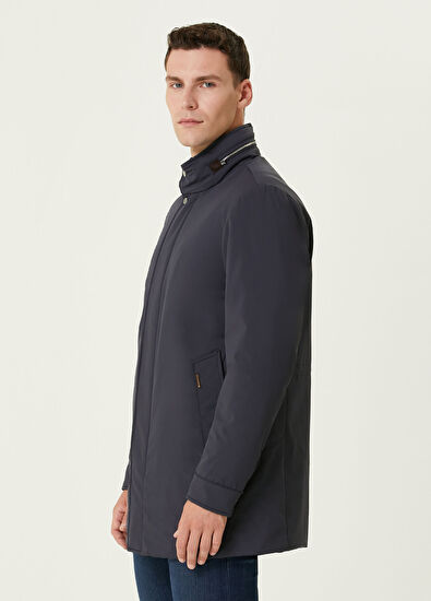 Moorer Lacivert Kapüşonlu Kaban - 3