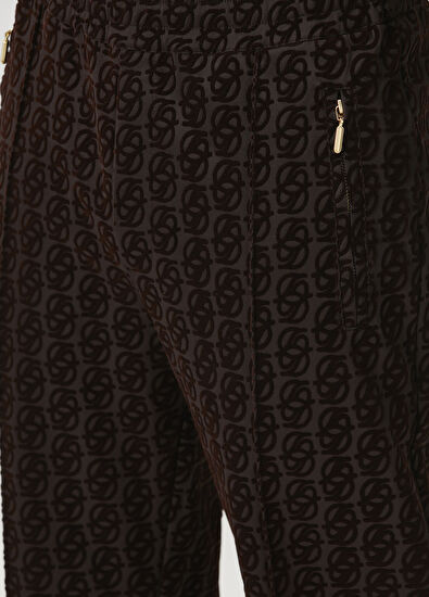 Drôle De Monsieur Koyu Kahverengi Logo Jakarlı Eşofman Altı - 4